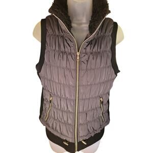 Calvin Klein Women Blk Performance Vest Lined Gold Hardware Sz M